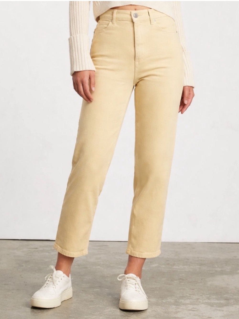 Everlane The Way High Jean Straight Leg Soy Bean Light Yellow